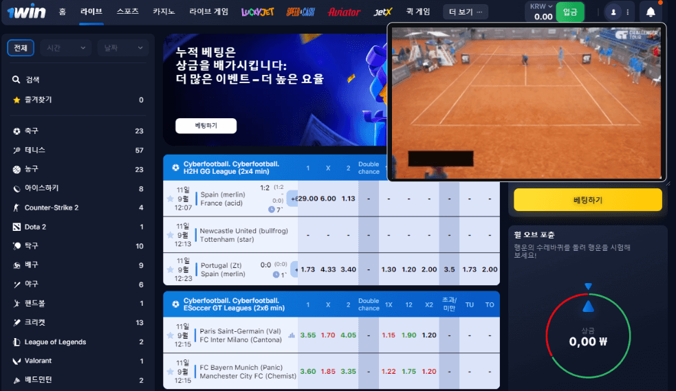 1win sport live broadcasts